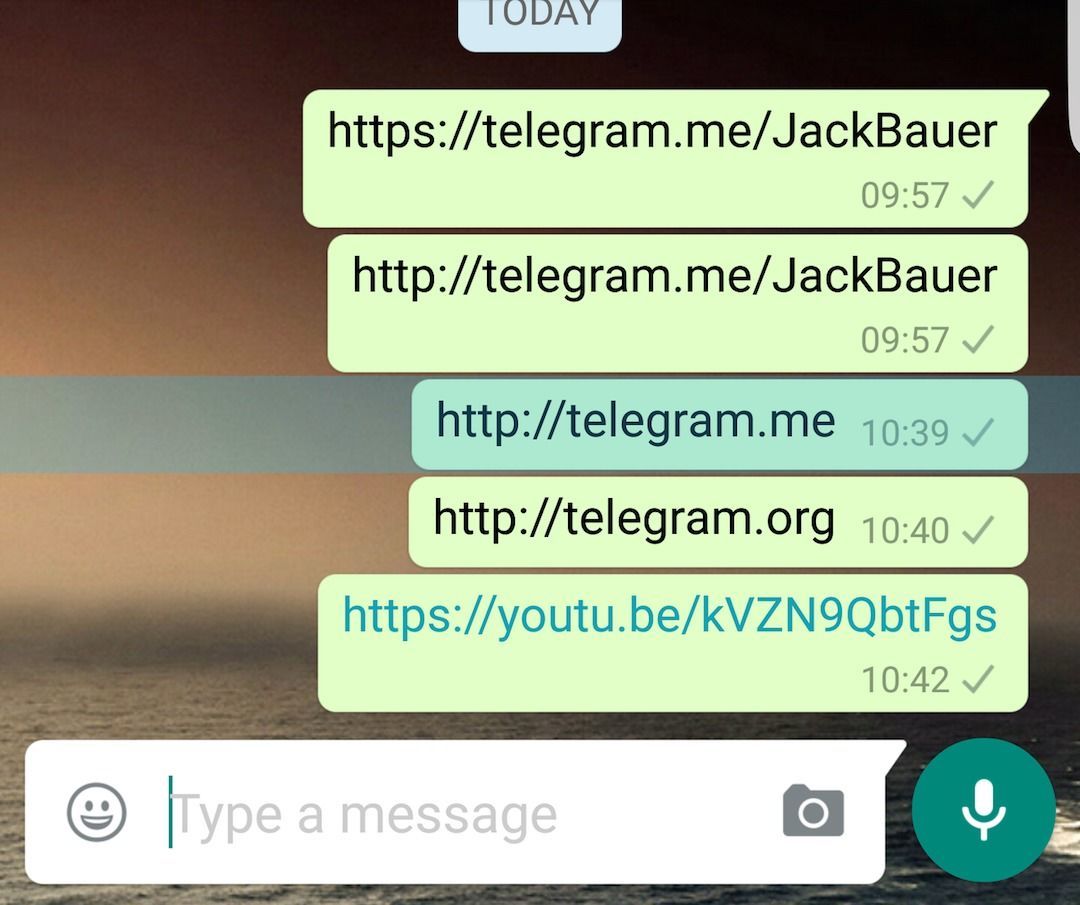 可以看到 Telegram 的链接不再处于可被点击的高亮状态